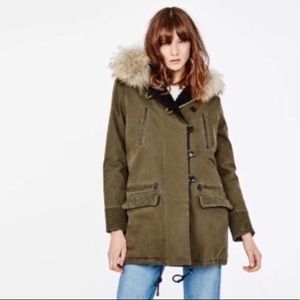 Maje Gaston Raccoon Fur Brown Women’s Parka